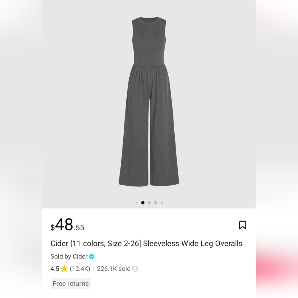 Cider Gray Wide Leg Jumpsuit